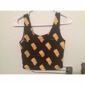 Bart Simpson Fitted Crop Tank